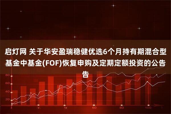 启灯网 关于华安盈瑞稳健优选6个月持有期混合型基金中基金(FOF)恢复申购及定期定额投资的公告