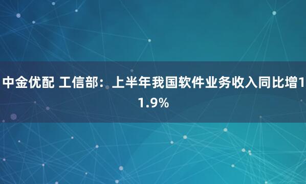中金优配 工信部：上半年我国软件业务收入同比增11.9%